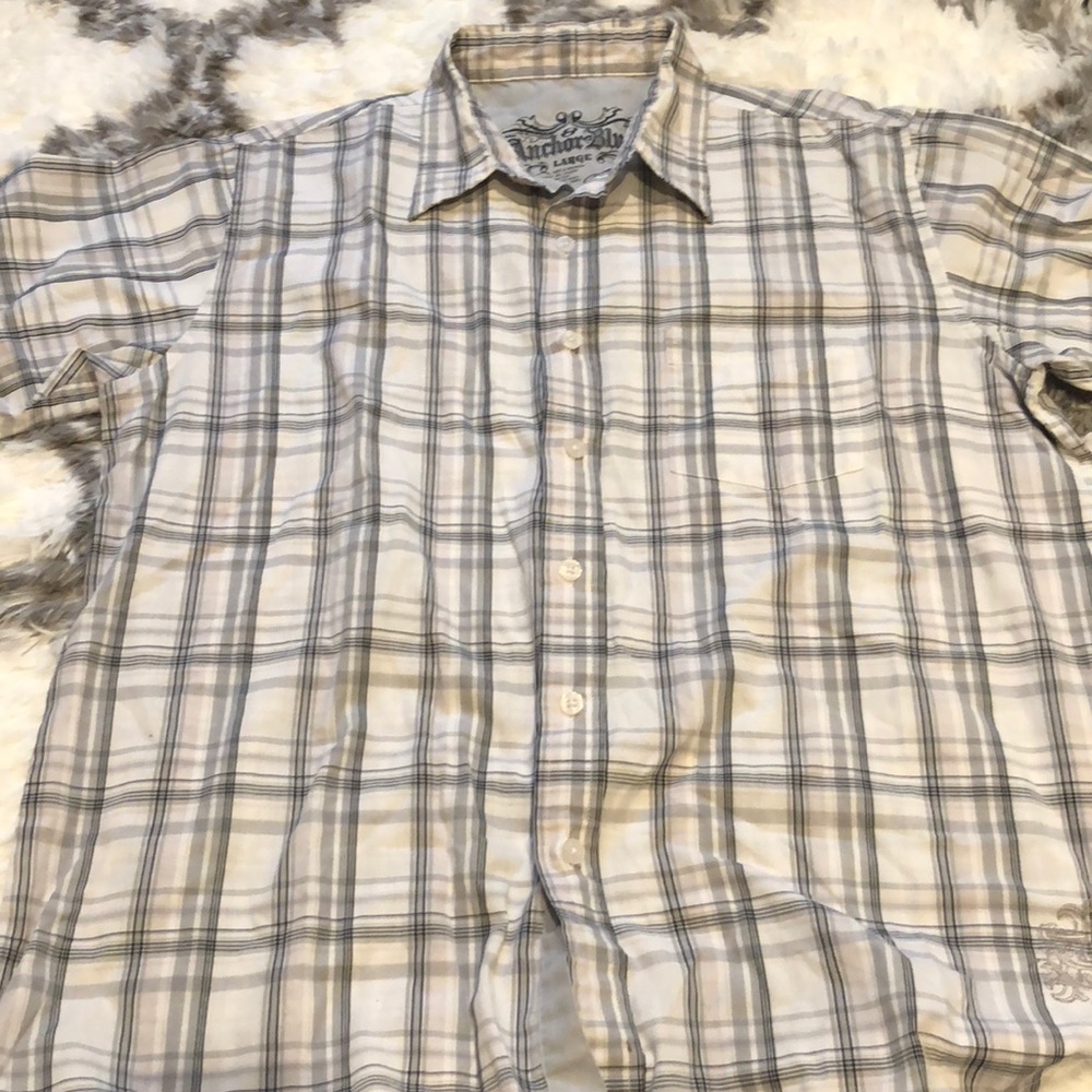 Vintage Anchor Blue Casual Button Down